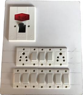 Tinax Wooden (10 Switches,2 Sockets & 1 Dp) 6 A One Way Electrical Switch