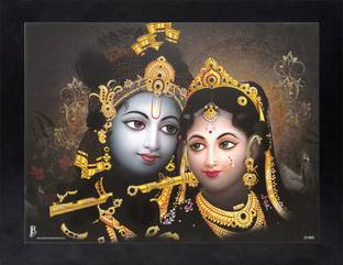क्राफ्टसेस्ट God Radha Krishna Modern Art Online Wall Paintings Photo Frame स्याही 8.5 inch x 11.5 inch पेंटिंग
