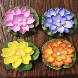 LexTure Water Floating Lotus Flower Led TeaLight Candle Candle