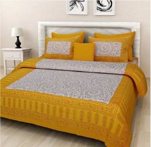 shree sd creation Cotton Double Flat 170 TC Printed Bedsheet