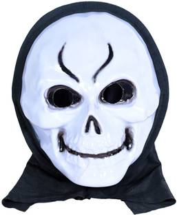 VK MART Halloween Ghost 2 line Design Look Theme Party Mask for Fun Party Mask