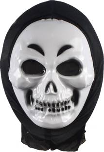 VK MART Scary Plastic White 2 line Mask For Party Costumes (Pack of 1) Party Mask