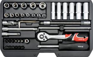 YATO YT-14481 Socket Set 1/4Inch Professional quality tool set Recommended for services and workshops Socket Set