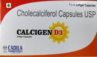 Calcigen -D3 60000 IU, Pack of 5 x 4 Cap Capsules