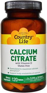 Country Life Calcium Citrate With Vitamin D, 120 Tablets