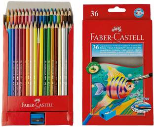FABER-CASTELL Design Series Aquarelle Water 36 Shades Triangular Shaped Color Pencils