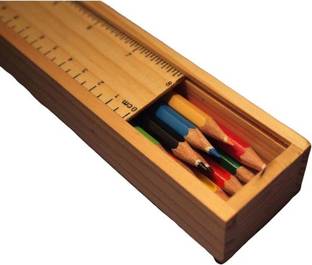 Xydrozen ™Wooden Colour box,Scale and Shapener Set Pencil