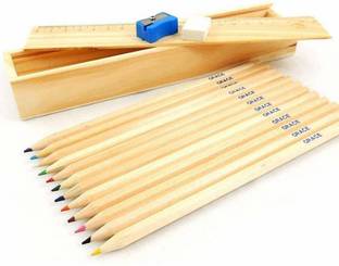 Xydrozen ®12 Colour Wooden Pencil Box Set Pencil