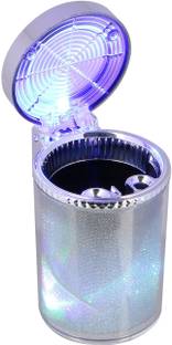 De AUTOCARE Universal Rainbow Colors Changing Blue Led Light Indicator Portable Stand Cylinder Smokeless Tobacco Cigarette Ashtray Cup Holder Multicolor Plastic Ashtray