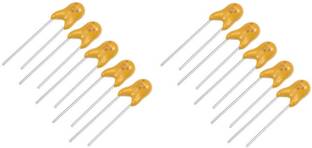 e4u 10uF 16V Radial Tantalum Electrolytic Capacitor - 10 No's Electronic Components Electronic Hobby Kit