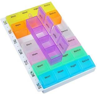 FLOVEIN 7 DAYS QID 7 DAY TABLET ORGANIZER Pill Box