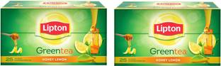 Lipton HONEY LEMON GREEN TEA ( 2 BOXES OF 25 TEA BAGS) Honey, Lemon Green Tea Bags Box