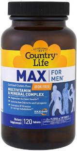 Country Life Max for Men, Multivitamin & Mineral Complex, Iron-Free, 120 Tablets