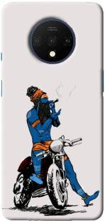NDCOM Back Cover for ONEPLUS 7T Lord Shiva Smoking Weed Chillum Printed