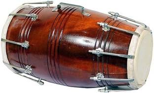 RAM musical Dholak Red polish Nut Bold Nut & Bolts Dholak