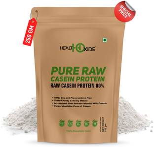 HEALTHOXIDE Pure Raw Micellar Casein Protein 80% (Raw & Unflavored / 24 G Protein Per Serving) Casein Protein