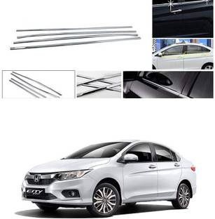 PRTEK Lower Window Garnish (Chrome) Set of 4 Compatible with 136 Chrome Honda City Side Garnish