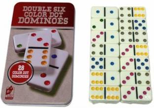 Shopoholic 28 Pcs Double Six Color Dot Dominoes Board Game