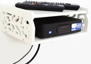 WORA Set Top Box Holder Cum Remote Organizer Particle Board Wall Shelf