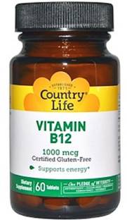 Country Life Vitamin B12, 1000 mcg, 60 Tablets