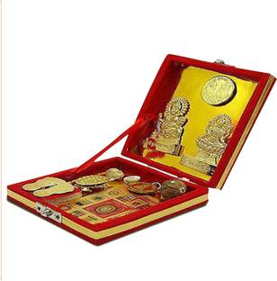 DhanLakshmi Dean Lax mi Kubar Camp-lit yantra 11pc Itam Brass Yantra