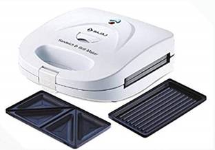 BAJAJ Sandwich & Grill Maker Toaster With Changeable Plates (White) Grill, Toast