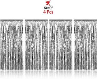 Party Propz Silver Foil Curtain Pack of 4