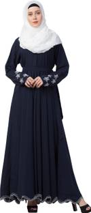 MRC Crepe Solid Abaya With Hijab