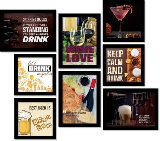 Bar Theme - Framed Posters with High Quality Glass Frame Paper Print