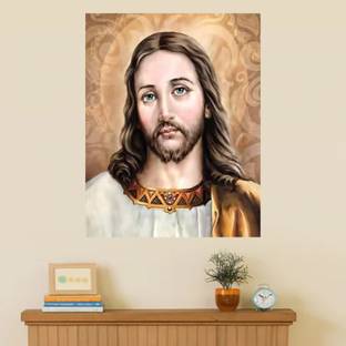 voorkoms 45.72 cm Jesus wall sticker size 12 x 18 inches Self Adhesive Sticker