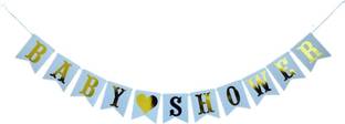 Bash N Splash Blue Gold Baby Shower Boy Flag Banner Pennant Banner