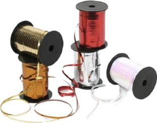 Balloons 10m Each roll of Metallic Curling Ribbon/Ribbon for Balloon/Shower Balloon Curling Ribbon- Available in 10 Above Colours(Set of 3pcs) Multicolor Nylon Ribbon