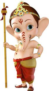god & god's 41 cm Baal Ganesh Ji 424 Self Adhesive Sticker