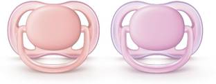 Philips Avent Ultra Air Pacifier for Girl, 6-18 Months, Pink, 2 Pack Soother
