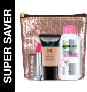 MAYBELLINE NEW YORK Alia�s Kit: Fit Me Liquid Foundation and Lipstick with Micellar Cleansing Water