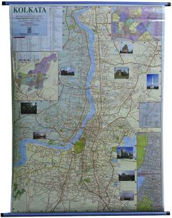 ROLLUP MAP OF KOLKATA (PIPE MOUNTED) Photographic Paper