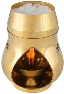 Avishi Kapoor/Camphor Diffuser Brass Diya/Lamp With Diya For Purification Brass Table Diya Set