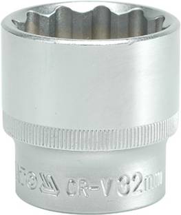 YATO YT-1292 1/2 inch Drive Bihexagonal Chrome Finish Socket with Size 32mm and symbol 50BV30 Socket Set