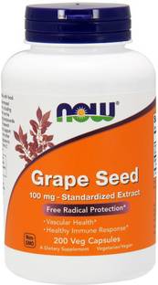 Now Foods Grape Seed, Standardized Extract, 100 mg, 200 Veg Capsules