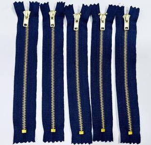 Aapal Collection Aapal Blue Brass Open-ended Zipper(Pack of 5 Pcs) Blue Brass Open-ended Zipper