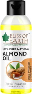 Bliss of Earth 100% Pure Sweet Almond Oil Extracted From Whole Almond Kernels