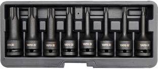 YATO YT-1065 CrMo SCM-440 alloy with high resistance Application in mechanical industry and automotive service Torx Impact Bit Socket Set-T30,T40,T45,T50,T55,T60,T70,T80 Socket Set