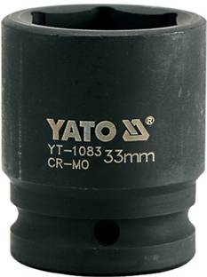 YATO YT-1083 Cold Forged CrMo 3/4 inch Drive Black Phosphated Surface Hexagonal Impact Socket-33mm Socket Set