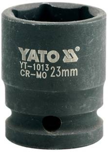 YATO YT-1013 Cold Forged CrMo 1/2 inch Drive Black Phosphated Surface Hexagonal Impact Socket-23mm Socket Set