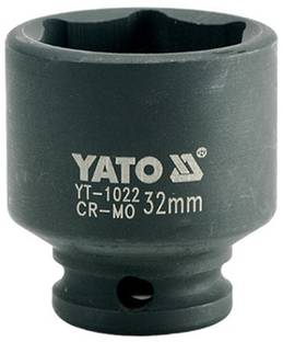 YATO YT-1022 Cold Forged CrMo 1/2 inch Drive Black Phosphated Surface Hexagonal Impact Socket-32mm Socket Set