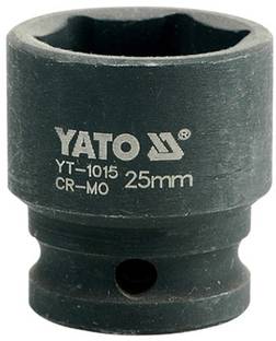 YATO YT-1015 Cold Forged CrMo 1/2 inch Drive Black Phosphated Surface Hexagonal Impact Socket-25mm Socket Set