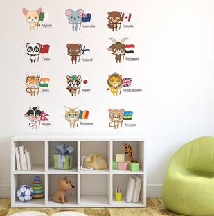 Wallzone 90 cm Country Flag Removable Sticker