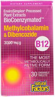 Natural Factors BioCoenzymated, Methylcobalamin & Dibencozide, 3,000 mcg, 30 Chewable Tablets