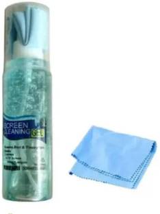 SHOPONIX Fluid Gel Multi-Purpose LCD Cleaning Kit, Liquid Solution with Cloth to Clean Mobile/Laptop Screen, Computer, Spects, Tab, LCD Display, Camera (Multicolour) 100ML for Computers, Laptops, Mobiles, Gaming