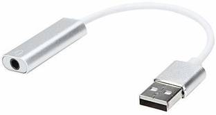 Smacc 2in1 USB Aluminum Alloy Cable Single Hole Sound Card 7.1 CH Microphone Headphone Adapter 2 in 1 USB External Sound Card for PC Laptop USB Adapter (Silver) VB-101 Sound Card